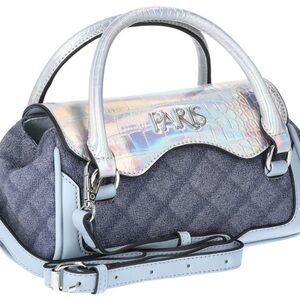 Paris Hilton Women's Mason Mini Tote with Crossbody Strap, Denim